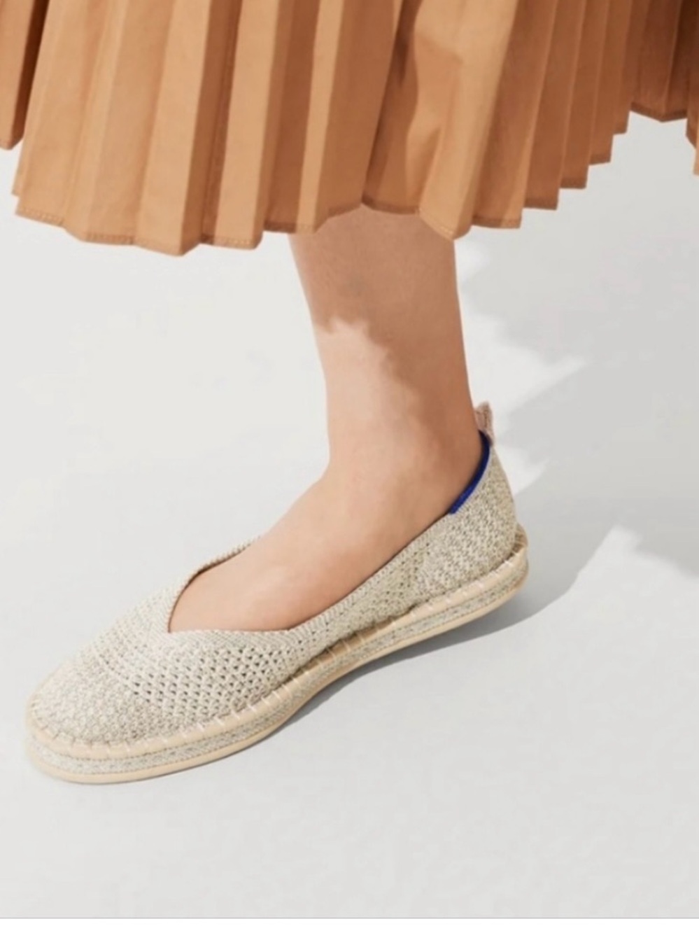 Rothy's Natural Espadrille Flats metallic Cream
